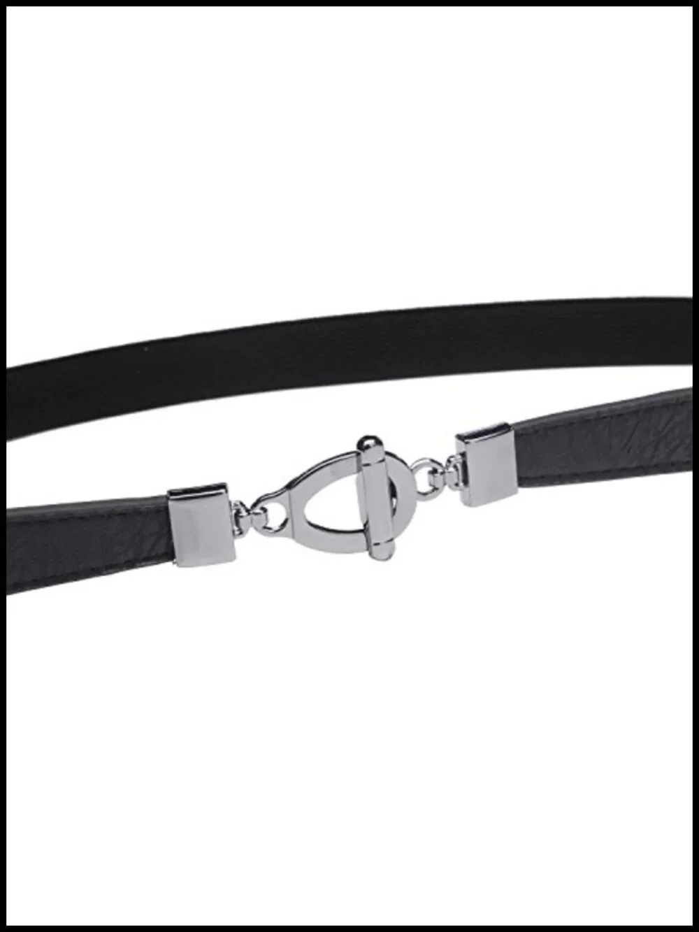 Faux Leather Skinny Elastic Waist Belt Stretch Cinch Thin Belt 0.8